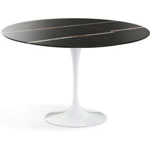 KNOLL table ronde TULIP Ø 120 cm collection Eero Saarinen (Base bianca / piano Sahara Noir - marbre et aluminium)