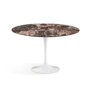 KNOLL table ronde TULIP Ø 120 cm collection Eero Saarinen (Base bianca / piano Rosso Rubino satinato - marbre et aluminium)
