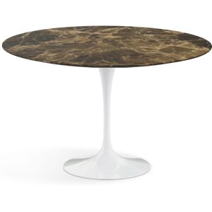 KNOLL table ronde TULIP Ø 120 cm collection Eero Saarinen (Base bianca / piano Brown Emperador satinato - marbre et aluminium)