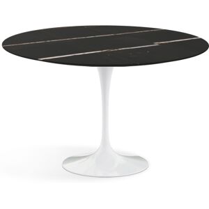 KNOLL table ronde TULIP Ø 120 cm collection Eero Saarinen (Base bianca / piano Sahara Noir satinato - marbre et aluminium)