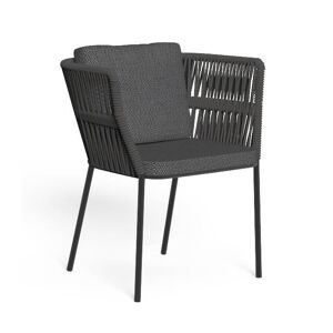 TALENTI set de 2 chaises avec accoudoir d'exterieur CLIFF Collection Icon (Dark grey - Tissu et corde synthetique)