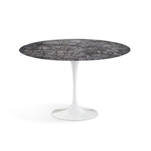 KNOLL table ronde TULIP Ø 120 cm collection Eero Saarinen (Base blanche / plateau gris Carnico - marbre et aluminium)