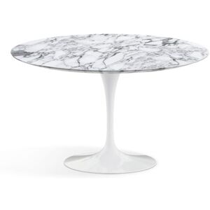 KNOLL table ronde lounge TULIP Ø 107 cm collection Eero Saarinen (Base blanche / plateau Arabescato satine - marbre et aluminium)