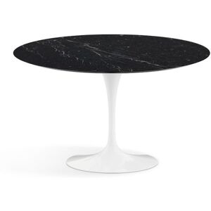 KNOLL table ronde lounge TULIP Ø 107 cm collection Eero Saarinen (Base blanche / plateau Noir Marquin satine - marbre et aluminium)