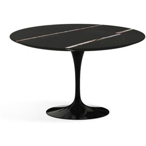 KNOLL table ronde lounge TULIP Ø 107 cm collection Eero Saarinen (Base noire / plateau Noir Marquin satine - marbre et aluminium)