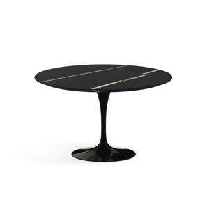 KNOLL table ronde lounge TULIP Ø 107 cm collection Eero Saarinen (Base noire / plateau Sahara Noir satine - marbre et aluminium)