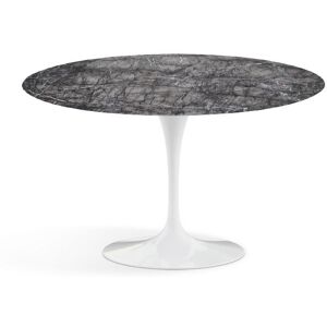 KNOLL table ronde lounge TULIP Ø 107 cm collection Eero Saarinen (Base blanc / plateau gris Carnico satine - marbre et aluminium)