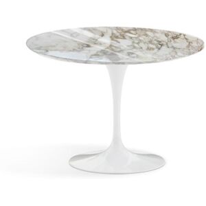 KNOLL table ronde lounge TULIP Ø 91 cm collection Eero Saarinen (Base blanche / plateau en Calacatta - marbre et aluminium)