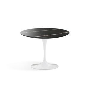 KNOLL table ronde lounge TULIP Ø 91 cm collection Eero Saarinen (Base bianca / piano Sahara Noir - marbre et aluminium)