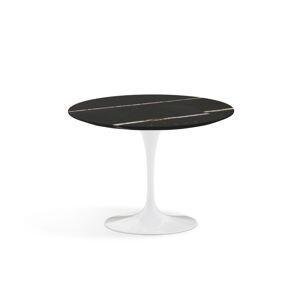 KNOLL table ronde lounge TULIP Ø 91 cm collection Eero Saarinen (Base bianca / piano Sahara Noir satinato - marbre et aluminium)