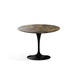 KNOLL table ronde lounge TULIP Ø 91 cm collection Eero Saarinen (Base nera / piano Brown Emperador - marbre et aluminium)
