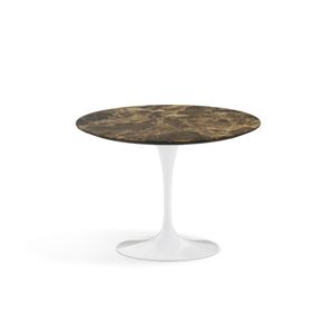 KNOLL table ronde lounge TULIP Ø 91 cm collection Eero Saarinen (Base bianca / piano Brown Emperador satinato - marbre et aluminium)