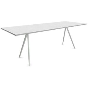 MAGIS table d'exterieur BAGUETTE 205x85 cm (Piano Carrara bianco, struttura bianca - marbre et aluminium)