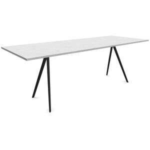 MAGIS table d'exterieur BAGUETTE 205x85 cm (Piano Carrara bianco, struttura nera - marbre et aluminium)