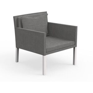 TALENTI set de 2 fauteuils d'extérieur STEP Collection PiùTrentanove (White / Silver black - Aluminium verni et tissu)