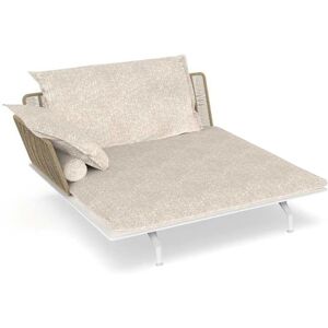 TALENTI canapé chaise longue droit d'extérieur CRUISE ALU Collection Icon (White / Sand - Tissu et aluminium peint)