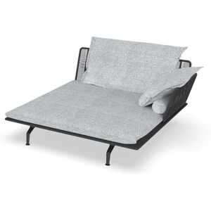 TALENTI canapé chaise longue gauche d'extérieur CRUISE ALU Collection Icon (Graphite / White-cool grey - Tissu et aluminium peint)