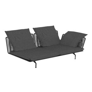 TALENTI canapé gauche d'extérieur CRUISE ALU Collection Icon (Graphite / Dark grey - Tissu et aluminium peint)