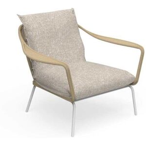 TALENTI fauteuil d'extérieur CRUISE ALU Collection Icon (White / Sand - Tissu et aluminium peint)