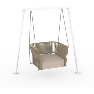 TALENTI balançoire avec structure d'extérieur CLIFF Collection Icon (Beige - Tissu et corde synthétique)