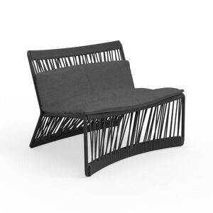TALENTI set de 2 fauteuils d'extérieur CLIFF Collection Icon (Dark grey - Tissu et corde synthétique)