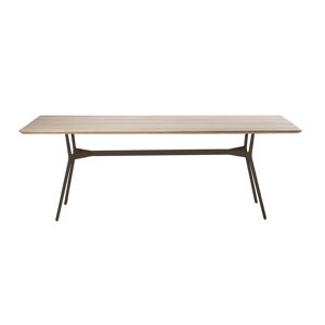 TRIBÙ table rectangulaire 210 x 98 cm d'extérieur BRANCH (Wengé - Aluminium et Teak)