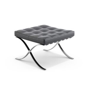 KNOLL repose-pied pouf ottoman BARCELONA (Structure chromee / Revetement Black - Acier / Cuir Sabrina)