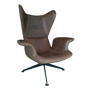 Diesel WITH MOROSO fauteuil pivotant LONGWAVE (Vert / Bleu - Cat. T Cuir Magia et frene noir)