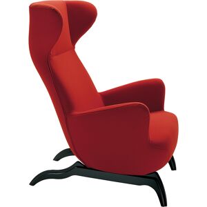 ZANOTTA fauteuil ARDEA CM (Rouge - Tissu Cat. 30 Teatro, base en chene verni noir)