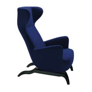 ZANOTTA fauteuil ARDEA CM (Bleu nuit - Tissu Cat. 30 Teatro, base en chene verni noir)