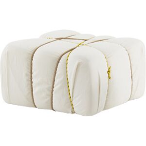 MOGG pouf CHE PAKKO! (Tissu blanc et cordes jaune et naturel - Tissu)