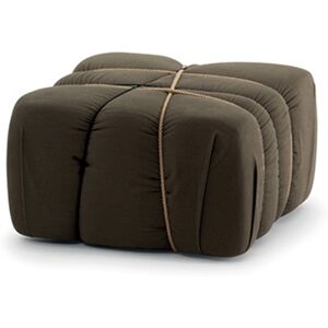 MOGG pouf CHE PAKKO! (Tissu taupe et cordes noire e naturel - Tissu)