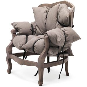 MOGG fauteuil 7 PILLOWS (Tons de marron - bois Hetre massif et tissu: 90% coton - 10% polyester)