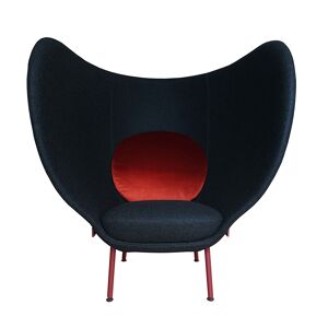 MOROSO fauteuil ARMADA (Divina MD 293, cuscino Velours sunset A8139 e base rosso ossido - tissu Cat. W, coussin Cat. S et pieds en acier verni)