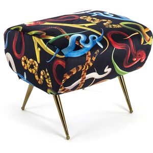 SELETTI pouf rembourre TOILETPAPER (Snakes - Tissu en polyester, Structure en bois, polyurethane et metal)