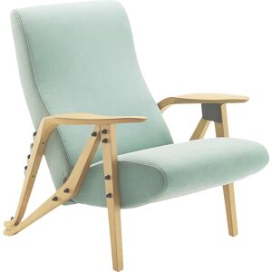 ZANOTTA fauteuil inclinable GILDA CM (Eau - Tissu Teatro 26942 Cat. 30 et chene naturel)