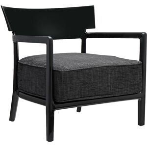 KARTELL fauteuil CARA SOLID COLOR (Noir / Anthracite - polycarbonate colore dans la masse et tissu teinte unie)