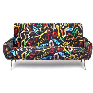 SELETTI canape 3 places TOILETPAPER ARMCHAIR (Snakes - Tissu en polyester, Structure en bois, polyurethane et metal)