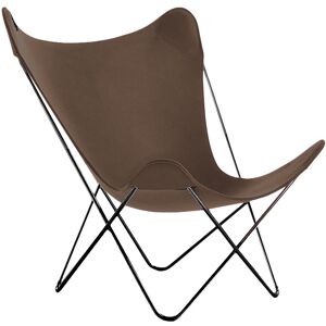 KNOLL fauteuil BUTTERFLY CHAIR (Tissu Felt 1721 Marron - Structure en acier verni noir)