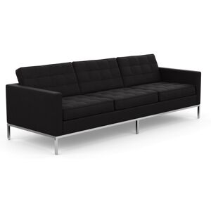 KNOLL canape a 3 places FLORENCE en tissu (Ultrasuede Black Onyx - Revetement Cat. A et structure en acier chrome)