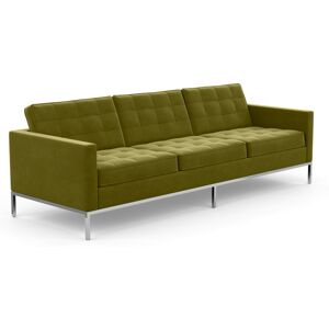 KNOLL canape a 3 places FLORENCE en tissu (Knoll Velvet Moss - Revetement Cat. B et structure en acier chrome)