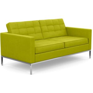 KNOLL canape a 2 places FLORENCE en tissu (Ultrasuede Kiwi - Revetement Cat. A et structure en acier chrome)