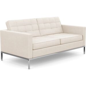 KNOLL canape a 2 places FLORENCE en tissu (Ultrasuede Tapioca - Revetement Cat. A et structure en acier chrome)