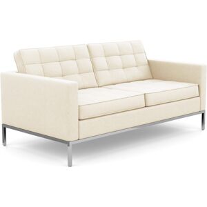 KNOLL canape a 2 places FLORENCE en tissu (Cato Natural - Revetement Cat. B et structure en acier chrome)