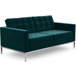 KNOLL canape a 2 places FLORENCE en tissu (Knoll Velvet Teal - Revetement Cat. B et structure en acier chrome)