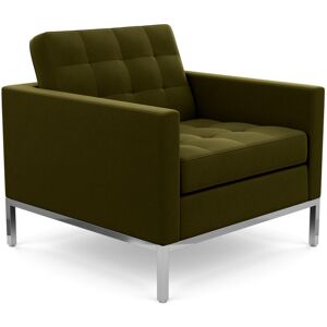 KNOLL fauteuil FLORENCE en tissu (Circa Olive - Revetement Cat. C et structure en acier chrome)