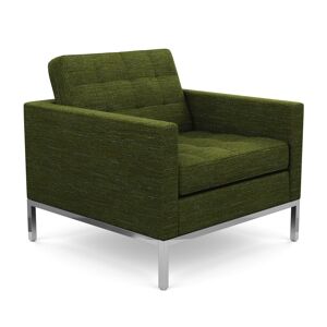 KNOLL fauteuil FLORENCE en tissu (Rivington Palm - Revetement Cat. S et structure en acier chrome)