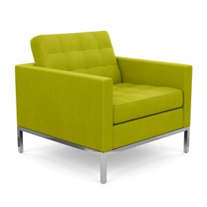 KNOLL fauteuil FLORENCE en tissu (Ultrasuede Kiwi - Revetement Cat. A et structure en acier chrome)