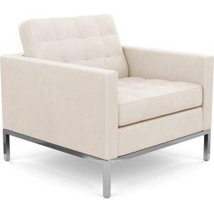 KNOLL fauteuil FLORENCE en tissu (Ultrasuede Tapioca - Revetement Cat. A et structure en acier chrome)