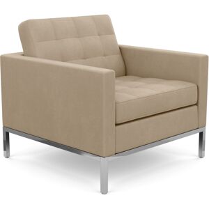 KNOLL fauteuil FLORENCE en tissu (Ultrasuede Pebble - Revetement Cat. A et structure en acier chrome)